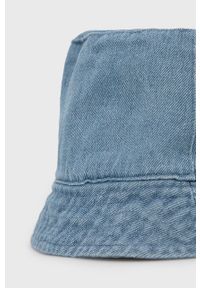 Trussardi Jeans - Trussardi kapelusz bawełniany bawełniany. Kolor: niebieski. Materiał: bawełna