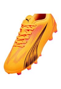 Buty piłkarskie Puma Ultra Play FG/AG Jr 107775 03 pomarańczowe. Zapięcie: sznurówki. Kolor: pomarańczowy. Materiał: syntetyk. Szerokość cholewki: normalna. Wzór: nadruk. Sport: piłka nożna #7