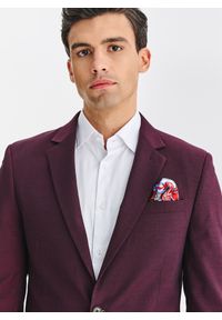 Pako Lorente - PAKO LORENTE - Bordowa marynarka garniturowa. Kolor: czerwony. Materiał: wiskoza, poliester, elastan. Styl: młodzieżowy #4