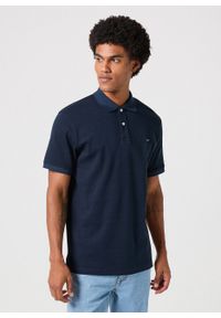 Wrangler - WRANGLER POLO SHIRT MĘSKA KOSZULKA POLO POLÓWKA BLACK IRIS 112350415. Typ kołnierza: polo