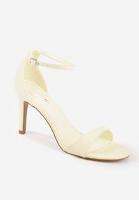 Renee - Żółte Sandały na Szpilce z Wyciętą Cholewką Metiotai. Zapięcie: sprzączka. Kolor: żółty. Wzór: kwiaty. Obcas: na szpilce. Styl: elegancki #8