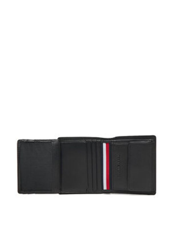 TOMMY HILFIGER - Tommy Hilfiger Duży Portfel Męski Th Corp Trifold AM0AM13742 Czarny. Kolor: czarny. Materiał: skóra