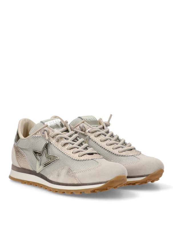 QUERCETTI - Buty CETTI C1259SRA B V25 Złoty. Kolor: szary. Materiał: tkanina, skóra