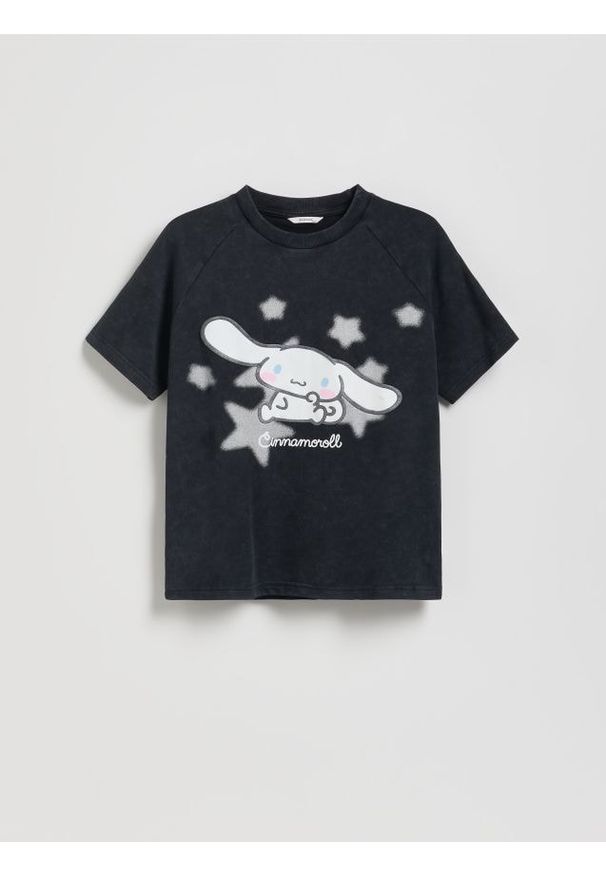 Reserved - T-shirt Cinnamoroll - czarny. Kolor: czarny. Materiał: bawełna