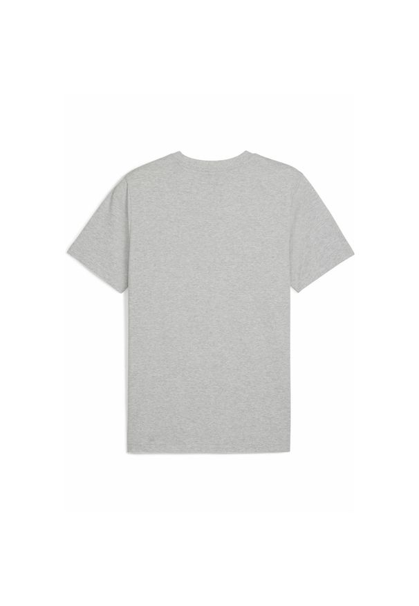Puma - Męska koszulka Essentials Elevated PUMA Light Gray Heather. Kolor: wielokolorowy, czarny, szary. Wzór: aplikacja, haft