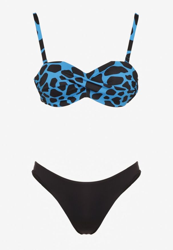 Renee - Niebieskie Bikini 3-częściowe Biustonosz i Majtki Figi w Dwóch Wariantach Milanisse. Kolor: niebieski. Wzór: gładki