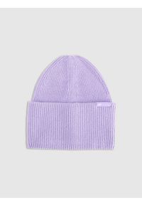 4f - 4F Czapka beanie uniseks - fioletowa Uniwersalny. Kolor: fioletowy. Materiał: wiskoza, materiał, dzianina. Sezon: zima. Styl: klasyczny, sportowy, casual