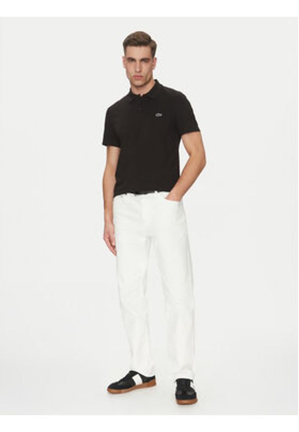 Lacoste Polo DH5522 Czarny Regular Fit. Typ kołnierza: polo. Kolor: czarny. Materiał: bawełna, syntetyk