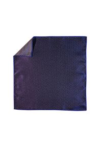 Modini - Granatowa poszetka w kratę EC7. Kolor: niebieski. Materiał: żakard, tkanina #1