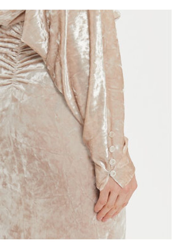 Pinko - PINKO Sukienka wieczorowa 104497 A29L Écru Slim Fit. Materiał: syntetyk. Styl: wizytowy