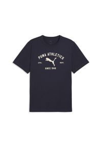 Puma - Męska koszulka PUMA Class z grafiką PUMA. Kolor: niebieski. Sport: fitness #1