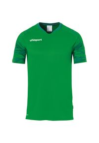 UHLSPORT - Jersey Uhlsport Goal 25. Typ kołnierza: dekolt w kształcie V. Kolor: czarny, zielony, wielokolorowy. Materiał: jersey. Sport: piłka nożna