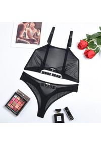 Intica - Komplet bielizny z topem i subtelnymi detalami Gerd. Kolor: czarny. Materiał: materiał. Długość: krótkie #1