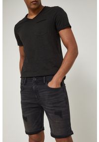 medicine - Medicine szorty jeansowe męskie kolor czarny. Kolor: czarny. Materiał: jeans #1