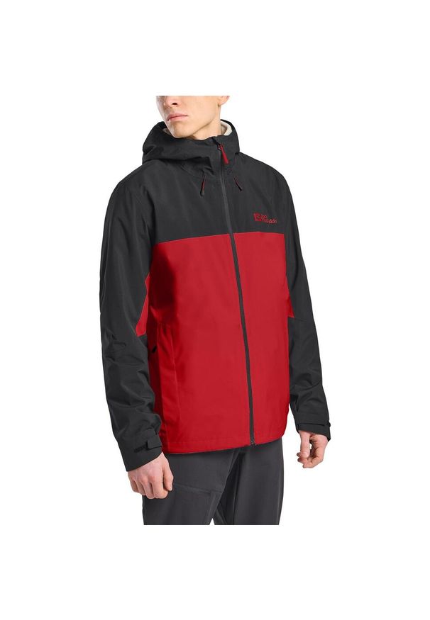 Kurtka uniwersalna męska Jack Wolfskin 11158922206. Typ kołnierza: kaptur. Kolor: czerwony. Materiał: syntetyk