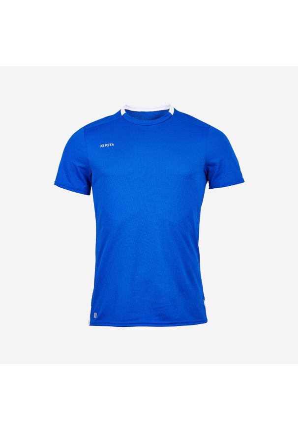 KIPSTA - Koszulka do piłki nożnej Kipsta Essential. Kolor: niebieski, biały, wielokolorowy. Materiał: materiał, poliester. Sport: piłka nożna
