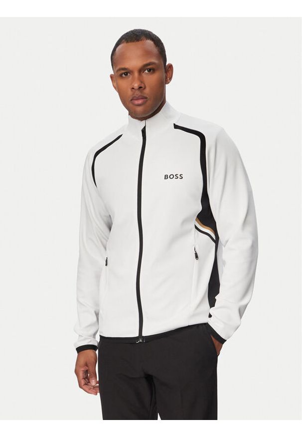 BOSS Bluza Spin 50554402 Biały Regular Fit. Kolor: biały. Materiał: syntetyk