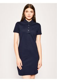 Lacoste Sukienka codzienna EF5473 Granatowy Slim Fit. Okazja: na co dzień. Kolor: niebieski. Materiał: bawełna. Typ sukienki: proste. Styl: casual