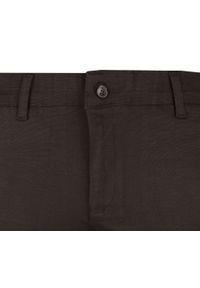 Materiałowe Spodnie Męskie, Eleganckie - Rigon - Brązowe. Kolor: brązowy, wielokolorowy, beżowy. Materiał: wiskoza, elastan, poliester. Styl: elegancki #5
