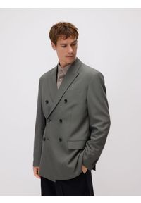 Reserved - Marynarka slim fit z domieszką wiskozy - szary. Kolor: szary. Materiał: wiskoza #1