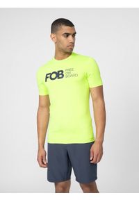 4f - Koszulka z filtrem UV męska. Kolor: żółty. Materiał: dzianina, materiał. Sport: żeglarstwo