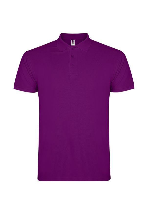 ROLY - Męska Koszulka Polo Star. Typ kołnierza: polo. Kolor: fioletowy