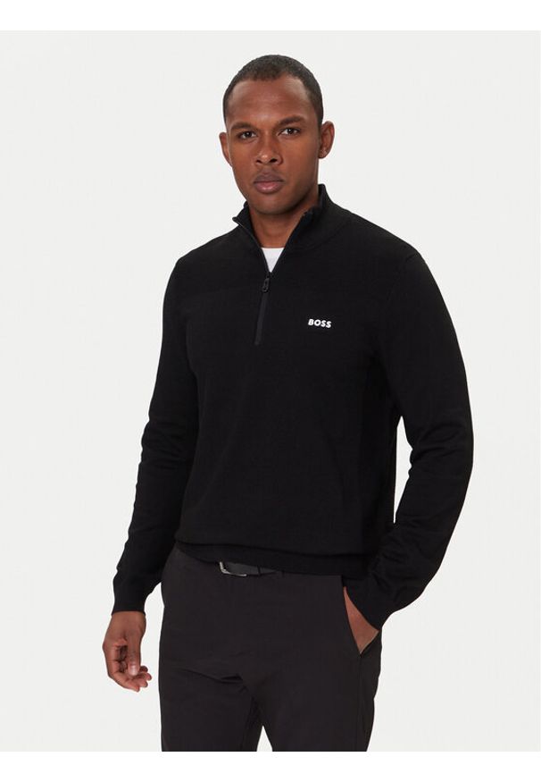 BOSS Sweter Momentum-X QZ 50547898 Czarny Regular Fit. Kolor: czarny. Materiał: wełna, syntetyk