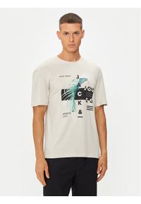 Jack & Jones - Jack&Jones T-Shirt Jjclarc 12247768 Beżowy Relaxed Fit. Kolor: beżowy. Materiał: bawełna