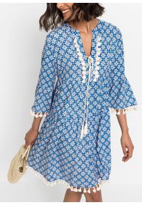 bonprix - Sukienka tunikowa z miękkiej wiskozy. Kolor: niebieski. Materiał: wiskoza #2