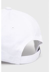BOSS - Boss czapka Athleisure 50468257 kolor biały gładka. Kolor: biały. Materiał: bawełna. Wzór: gładki #2