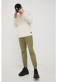 Tom Tailor bluza bawełniana męska kolor beżowy z kapturem gładka. Typ kołnierza: kaptur. Kolor: beżowy. Materiał: bawełna. Wzór: gładki