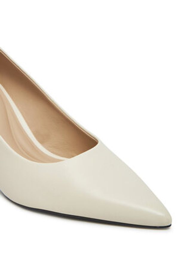 Calvin Klein Szpilki Pump 70 Pointy Hw Bar Lth HW0HW02561 Écru. Materiał: skóra. Obcas: na szpilce
