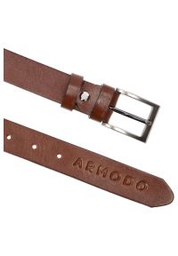 Brązowy Skórzany Pasek Męski Armodo. Kolor: brązowy. Materiał: skóra. Styl: klasyczny, elegancki, casual #4