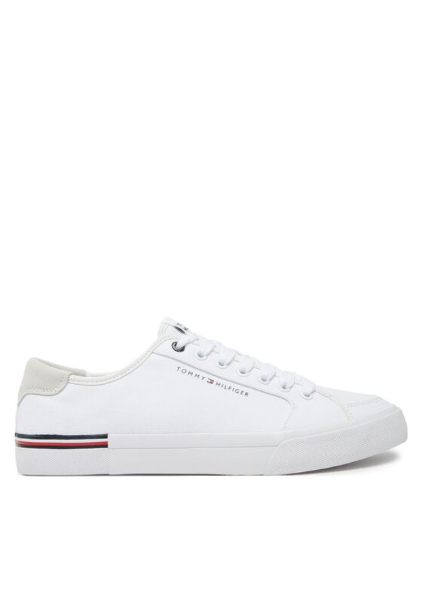 TOMMY HILFIGER - Tommy Hilfiger Tenisówki Core Corporate Vulc Canvas FM0FM05398 Biały. Kolor: biały. Materiał: materiał