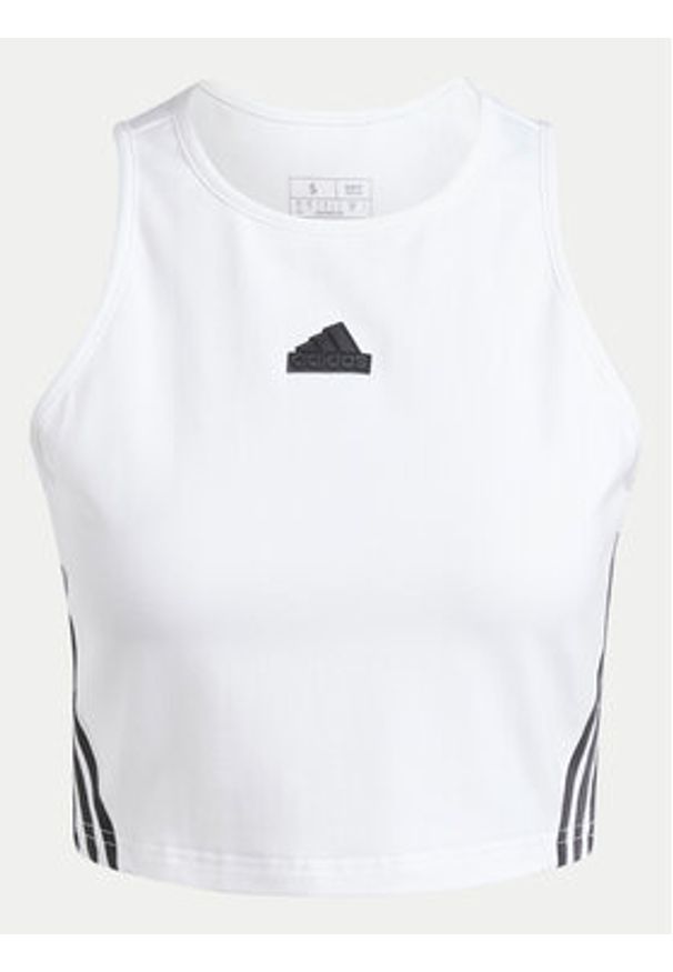 Adidas - adidas Top Future Icons 3-Stripes IW5201 Biały Slim Fit. Kolor: biały. Materiał: bawełna