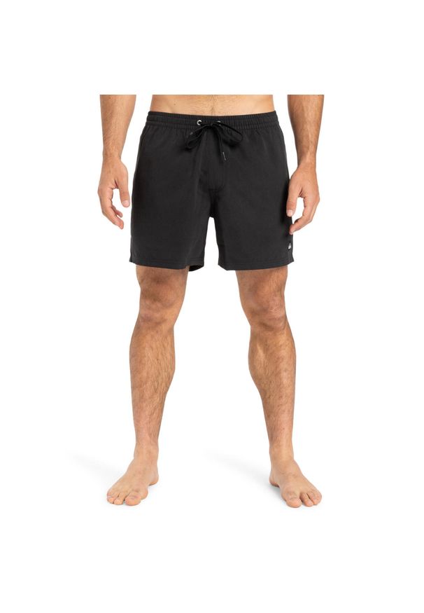 Quiksilver - Szorty kąpielowe dla Mężczyzn EVERYDAY SOLID VOLLEY 15" Czarny. Kolor: brązowy, zielony, wielokolorowy. Materiał: poliester, materiał. Styl: sportowy