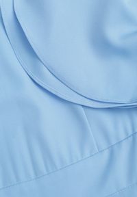 Born2be - Niebieska Rozkloszowana Sukienka Zdobiona Falbanami Emilienne. Okazja: na co dzień, na randkę, na spacer. Kolor: niebieski. Materiał: jeans, tkanina. Wzór: jednolity, gładki, aplikacja. Typ sukienki: rozkloszowane, proste. Styl: wizytowy, klasyczny, elegancki, casual. Długość: maxi #3