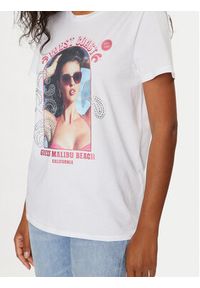 Guess T-Shirt Ss Malibu Girl Easy W4GI54 K9RM1 Biały Regular Fit. Kolor: biały. Materiał: bawełna