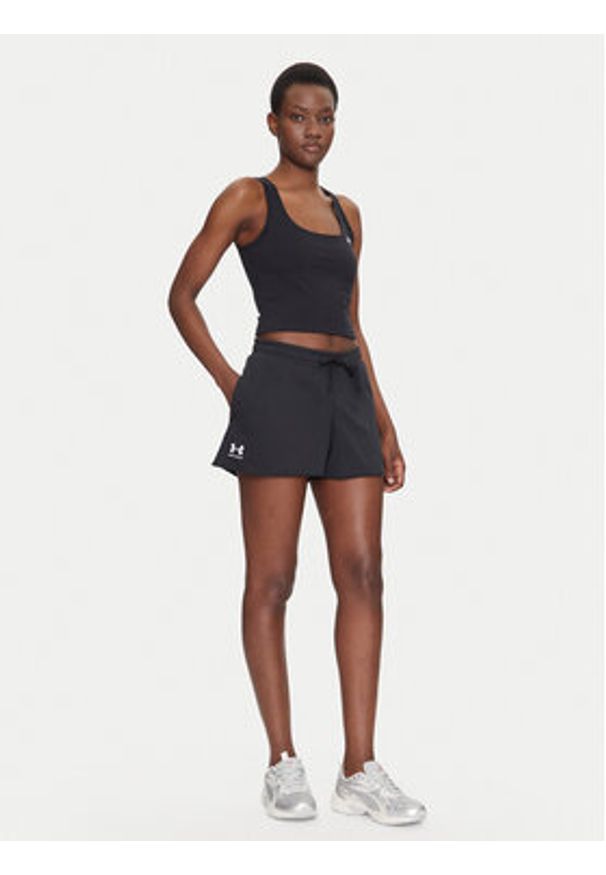Under Armour Szorty sportowe Rival 1389657 Czarny Regular Fit. Kolor: czarny. Materiał: bawełna