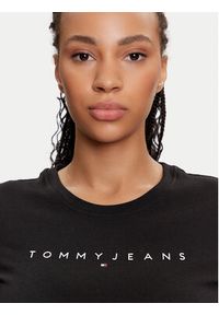 Tommy Jeans T-Shirt Linear DW0DW18398 Czarny Slim Fit. Kolor: czarny. Materiał: bawełna #3
