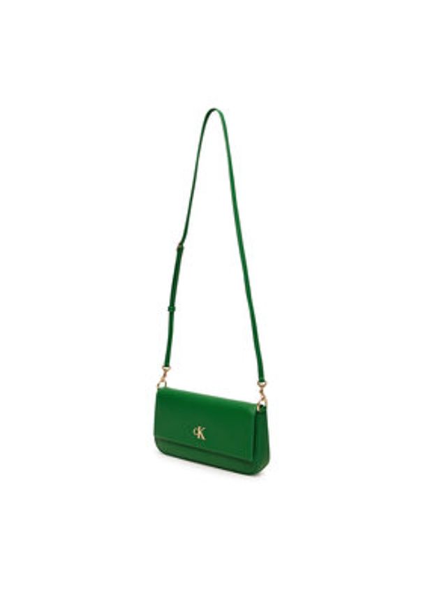 Calvin Klein Torebka Minimal Monogram Shoulder Pouch LV04K3161G Zielony. Kolor: zielony. Materiał: skórzane