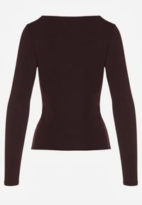 Born2be - Bordowa Bluzka Alexussi. Okazja: na co dzień, do pracy. Kolor: czerwony. Materiał: materiał, wiskoza, jeans. Długość rękawa: długi rękaw. Długość: długie. Styl: klasyczny, casual #5