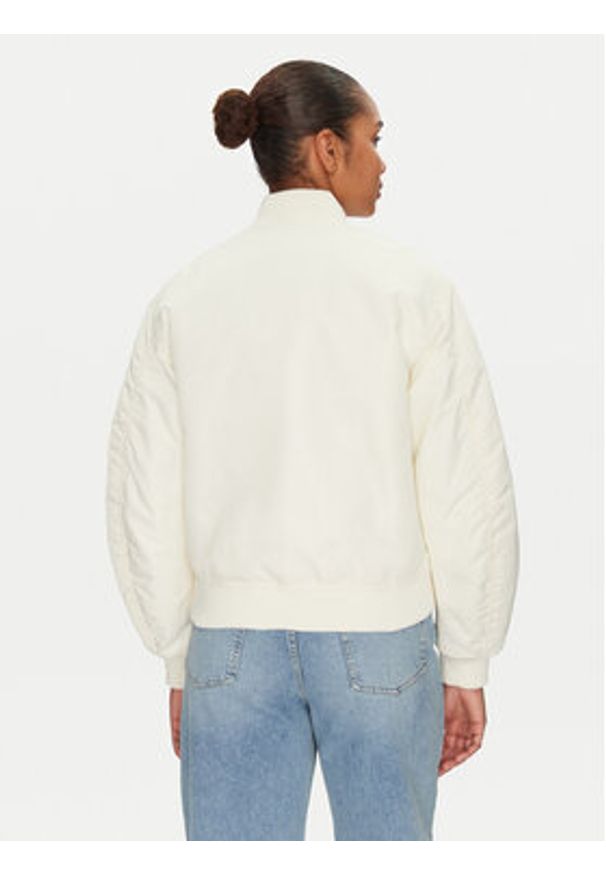 Guess Jeans Kurtka bomber W5RL81 WHAA2 Écru Regular Fit. Materiał: syntetyk