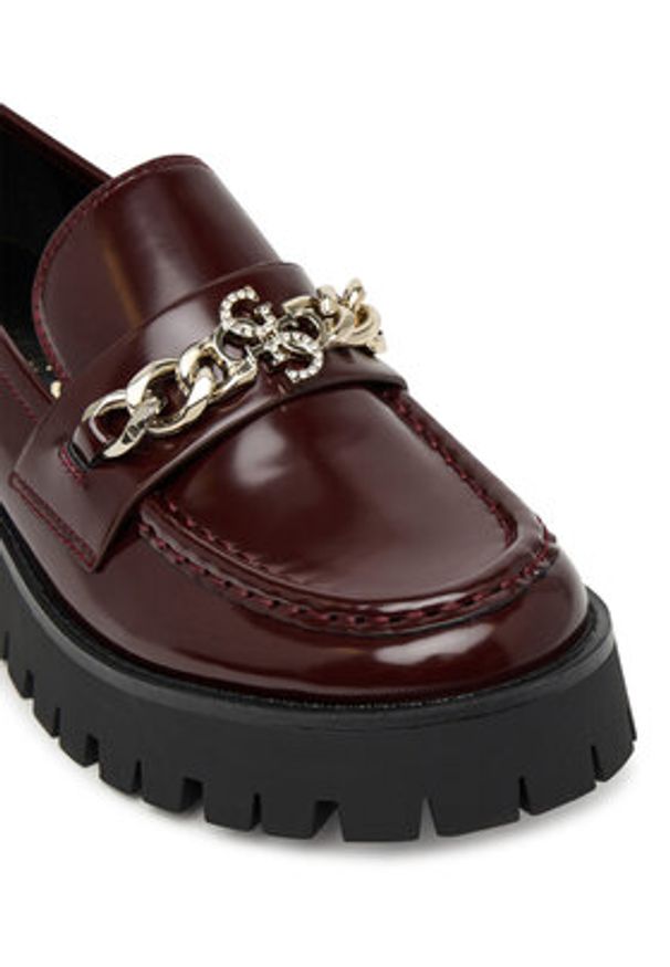 Guess Loafersy FLPALR ELE14 Bordowy. Kolor: czerwony. Materiał: skóra