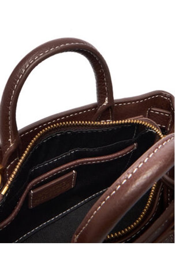 TOMMY HILFIGER - Tommy Hilfiger Torebka American Icon Micro Tote Leather AW0AW18167 Brązowy. Kolor: brązowy. Materiał: skórzane