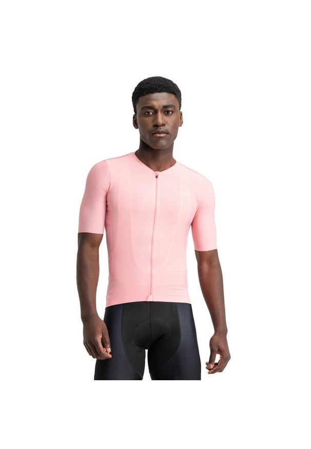 SIROKO - Męska ultralekka koszulka rowerowa Kolarstwo Siroko SRX Pista. Kolor: różowy. Materiał: jersey. Sport: kolarstwo