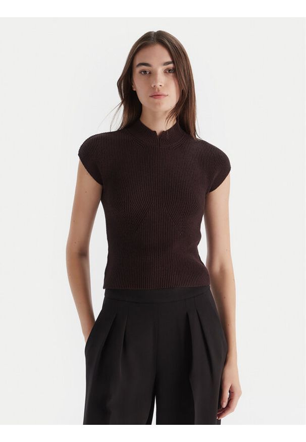 TwinSet - TWINSET Bluzka 252TT3550 Brązowy Regular Fit. Kolor: brązowy. Materiał: wiskoza