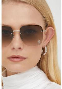 SAINT LAURENT - Saint Laurent okulary przeciwsłoneczne damskie kolor srebrny. Kolor: srebrny #3