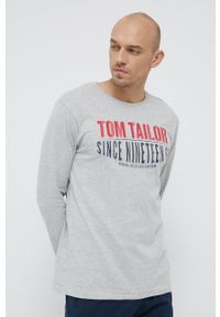 Tom Tailor Komplet piżamowy kolor szary gładki. Kolor: szary. Materiał: dzianina. Długość: długie. Wzór: gładki, nadruk #3