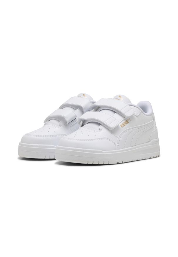 Puma - Dziecięce niskie sneakersy Shuffle Downtown PUMA White Gold. Okazja: na uczelnię. Kolor: biały, wielokolorowy, żółty. Sport: joga i pilates
